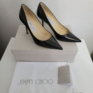 Jimmy Choo Agnes Pointed Toe Patent Pump Black Size 37